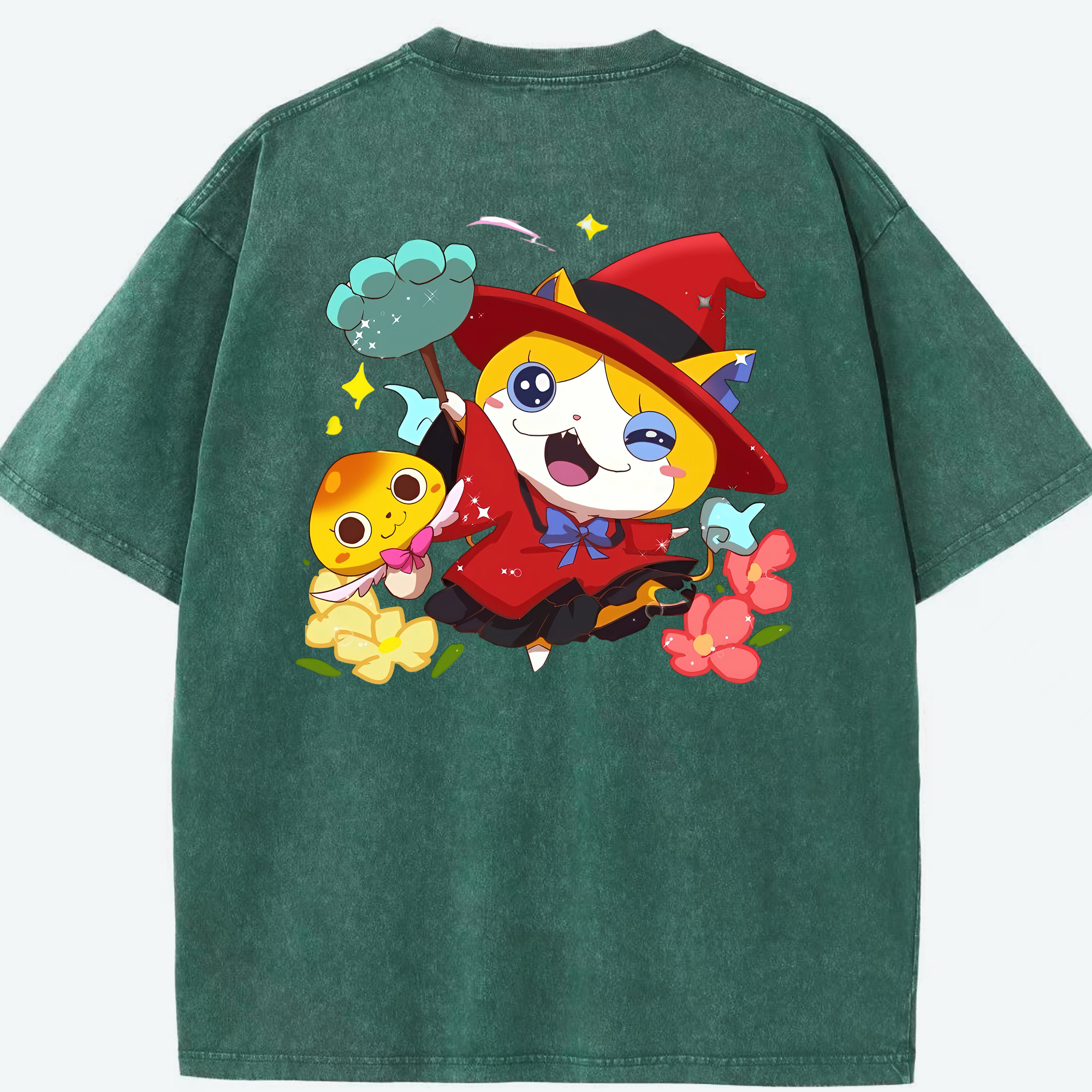 （画像用） 妖怪ウォッチ Yo-kai Watch 綿100% ヴィンテージ風 半袖Tシャツ（背面プリント）